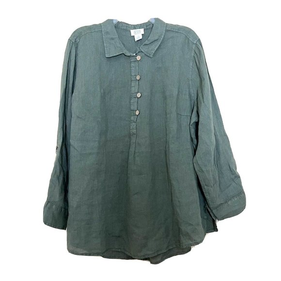 Sigrid Olsen Tops Sigrid Olsen Linen Shirt Tunic Top Blouse New